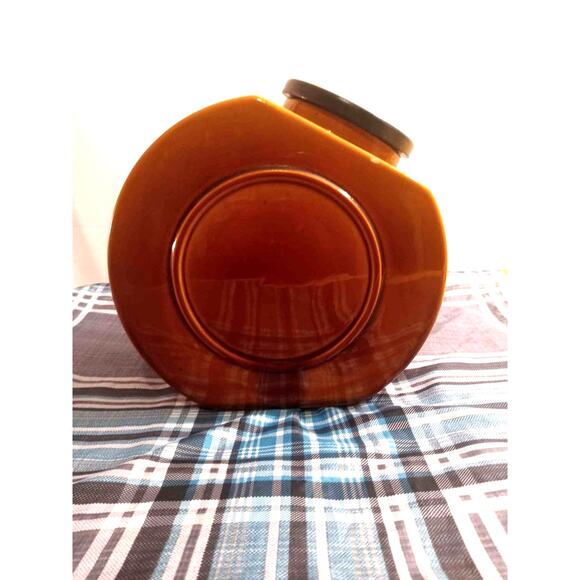Vintage Hyalyn 200 D Burnished Brown Tilted Ceramic Cookie Jar - - Picture 3 of 8